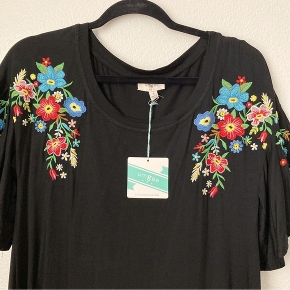 NWT Umgee Embroidered Black Mini Dress | Size S - Picture 2 of 4